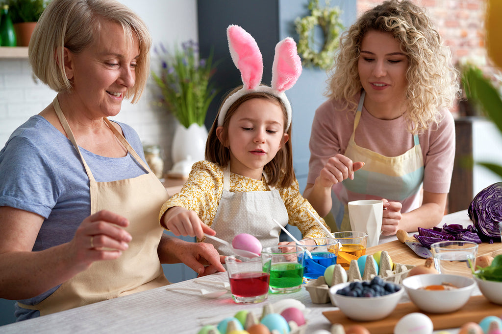 Three generation of women during Easter time