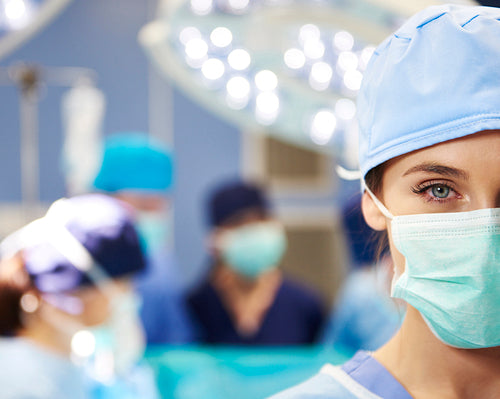Portrait of female surgeon in the operating room