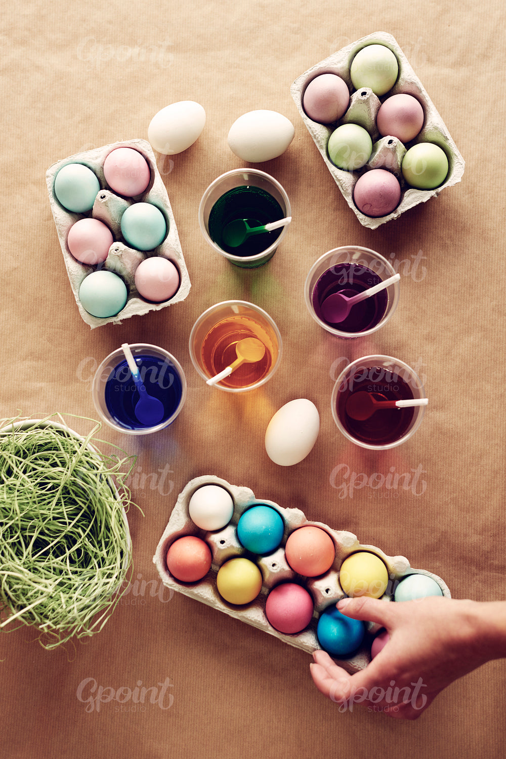 Studio shot of Easter eggs
