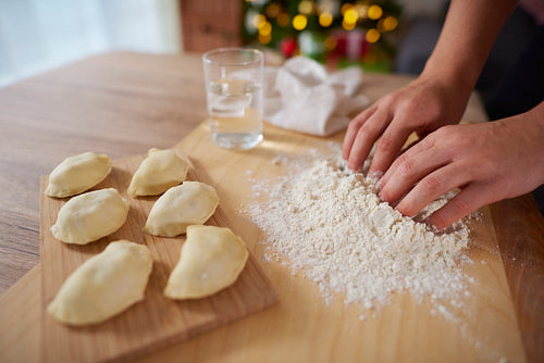 Ingredients to make Polish dumplings