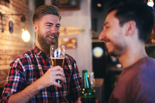 Men spending the weekend in the pub