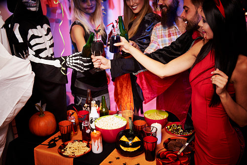 Cheers over the halloween party