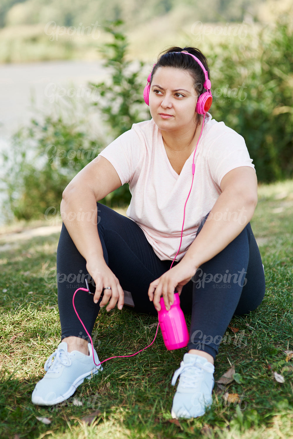 Woman resting after workout on the fresh air