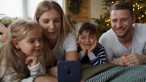 Family has video chat at Christmas