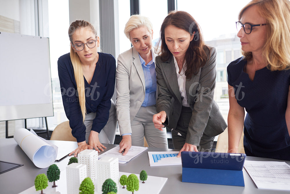 Professional female coworkers during business meeting