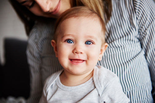 Portrait of smiling, adorable baby