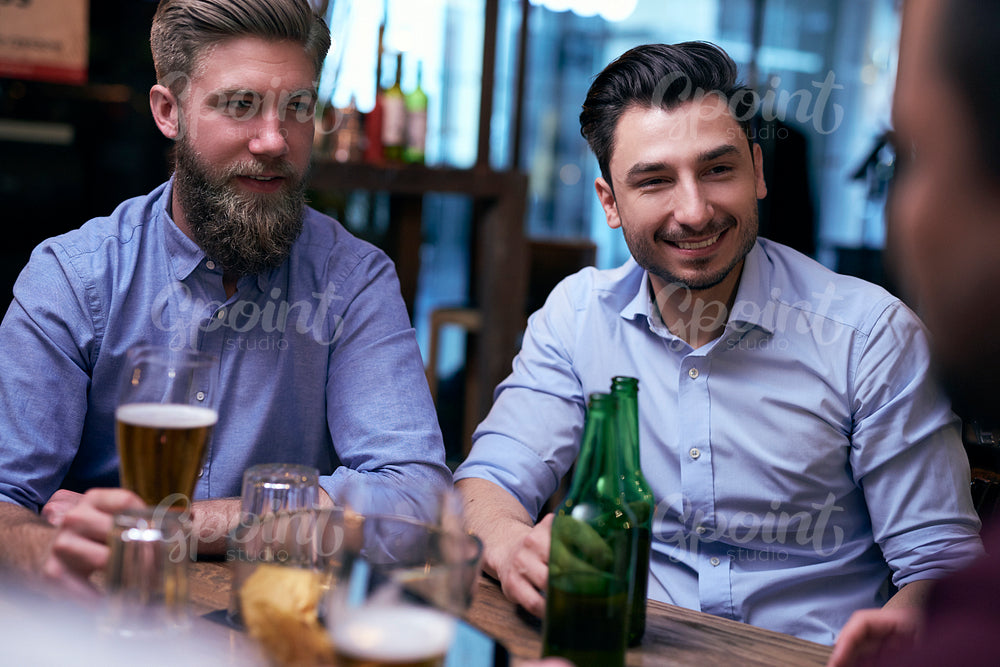 Two guys spending the weekend together in the pub