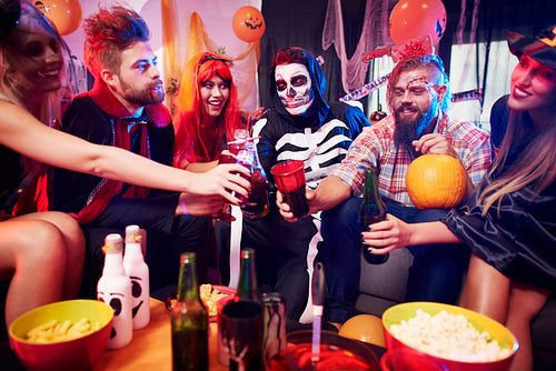 Alcohol drinks at halloween party