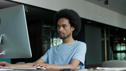 African coworker carefully listening to advice