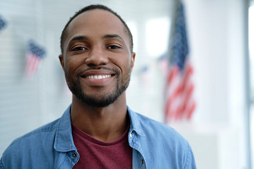Portrait of black man in ballot place
