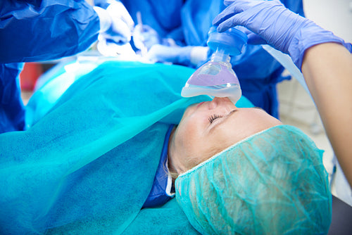 Close up of operated woman