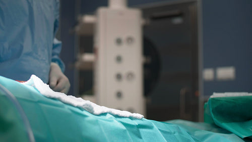 Surgeon using medical scissors during an operation
