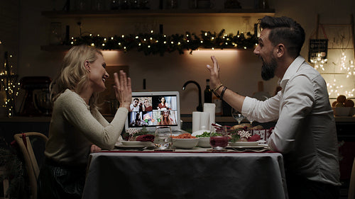 Video chat with friends for Christmas