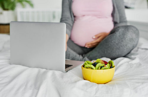 Healthy snack of pregnant woman