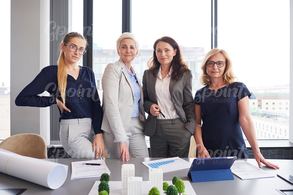 Portrait of four businesswomen in the office