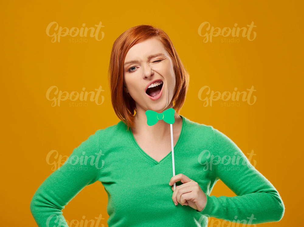 Shot of screaming woman making a face in studio shot