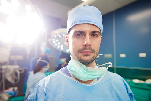 Portrait of young surgeon ready for an operation