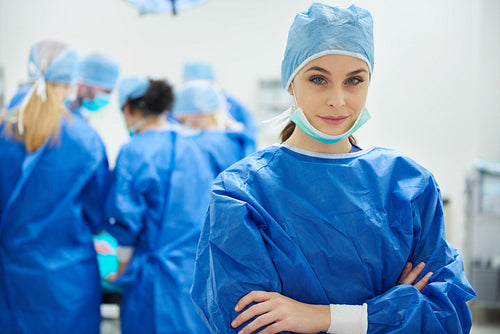 Portrait of young female surgeon