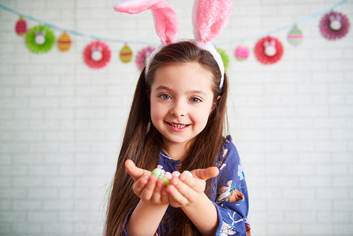 Portrait of girl with bunny ears