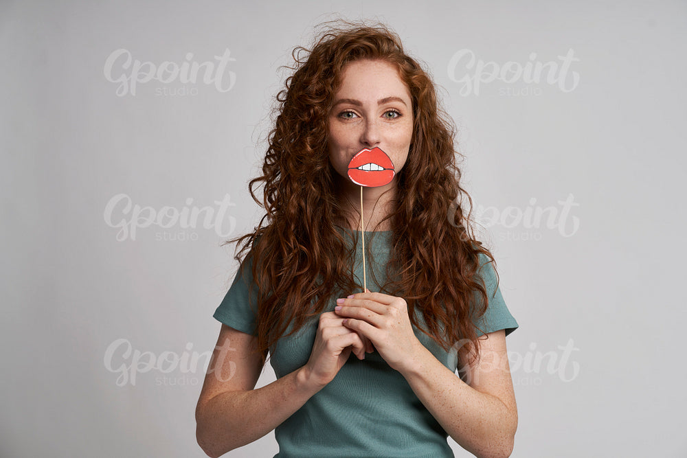 Young woman with big lips 