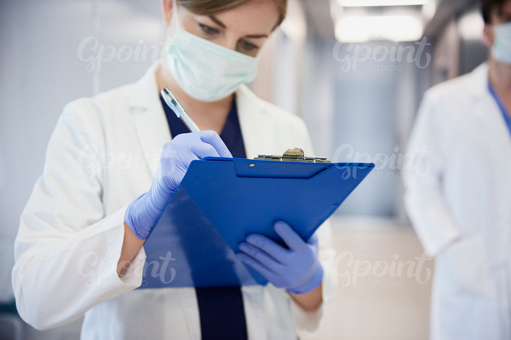 Doctor during a medical epidemiology
