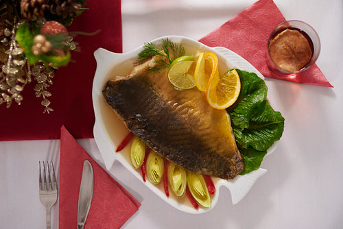 Traditional Polish fish on the table