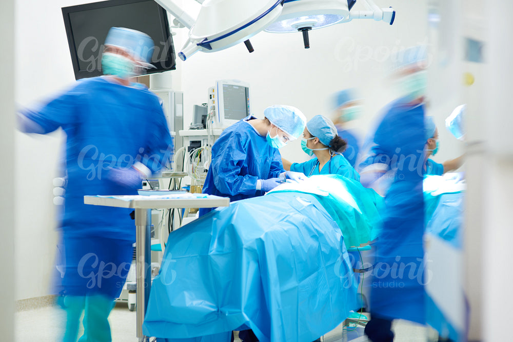 Defocused shot while process of surgery
